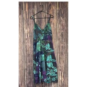 Pretty Pink Patchwork Maxi Dress Women's 2X Floral Print V Neck Bohemian